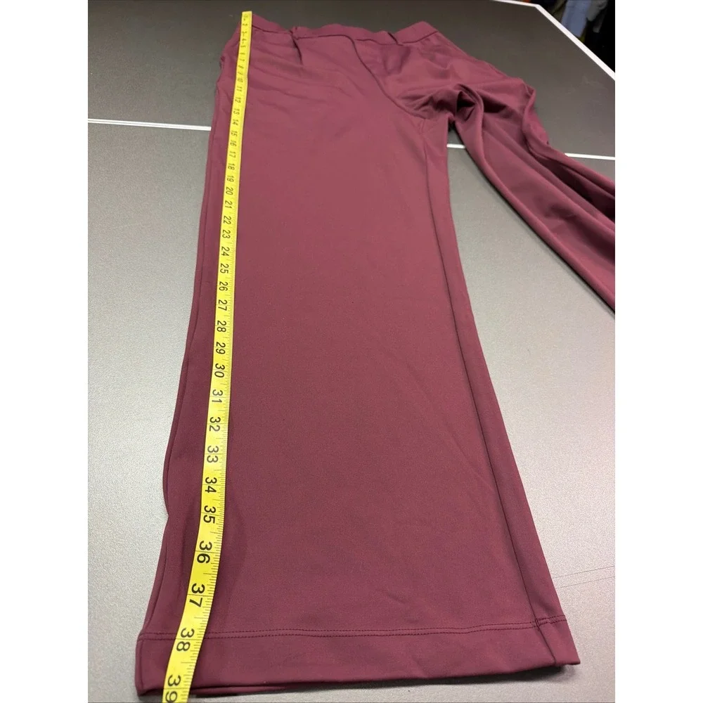 Halara Burgundy Wide Leg Pull On Pants Women's M Regular Stretch Casual - Picture 9 of 10